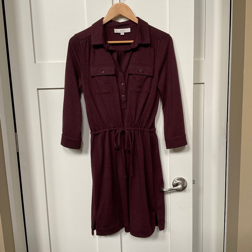 Loft Drawstring-waist Dress Size Small